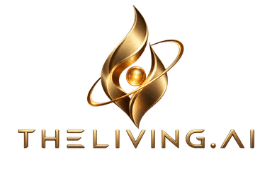 TheLiving.AI gold living-flame emblem