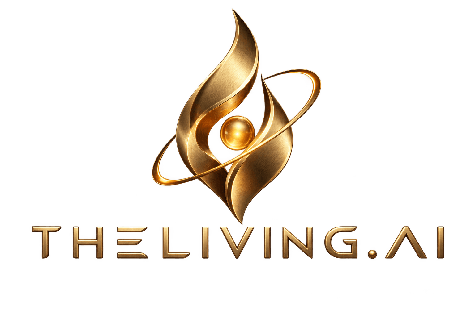 TheLiving.AI gold living-flame emblem
